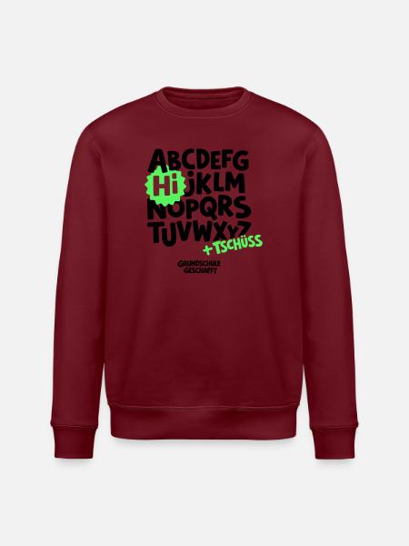 Grundschule Abschluss Shirt ABC - Stanley/Stella Unisex Bio-Sweatshirt ROLLER - Weiß