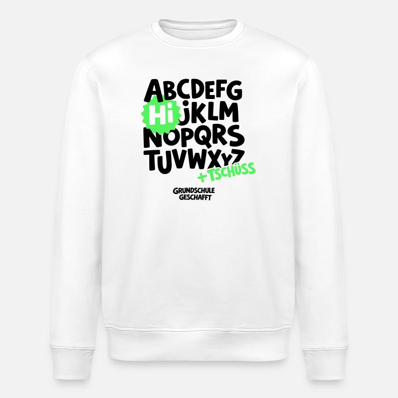 Grundschule Abschluss Shirt ABC - Stanley/Stella Unisex Bio-Sweatshirt ROLLER - Weiß
