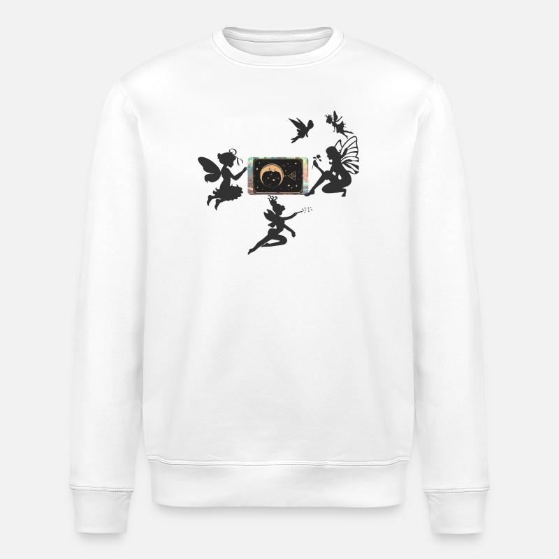 Sichelmond mit Sternen - Stanley/Stella Unisex Bio-Sweatshirt ROLLER - Weiß