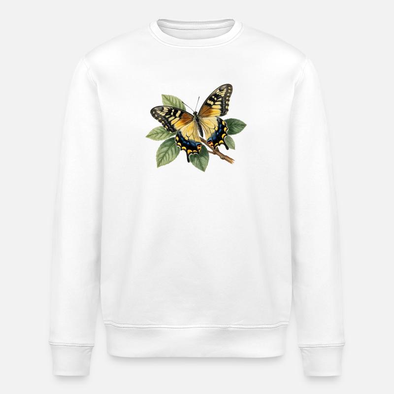 Schwalbenschwanz oder Große Haarsträhne, Papilio machaon - Stanley/Stella Unisex Bio-Sweatshirt ROLLER - Weiß