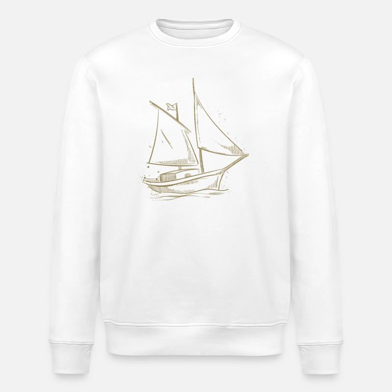 Aventure de voile en silhouette - Sweat bio ROLLER Stanley/Stella Unisexe - blanc