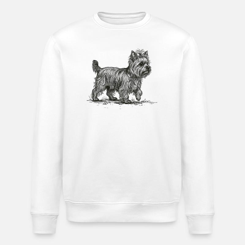 Yorkshire Terrier Sketch – Hund Design - Stanley/Stella Unisex Bio-Sweatshirt ROLLER - Weiß