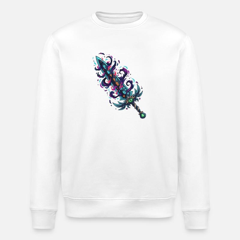Runenklinge der Schattenmagie - Stanley/Stella Unisex Bio-Sweatshirt ROLLER - Weiß