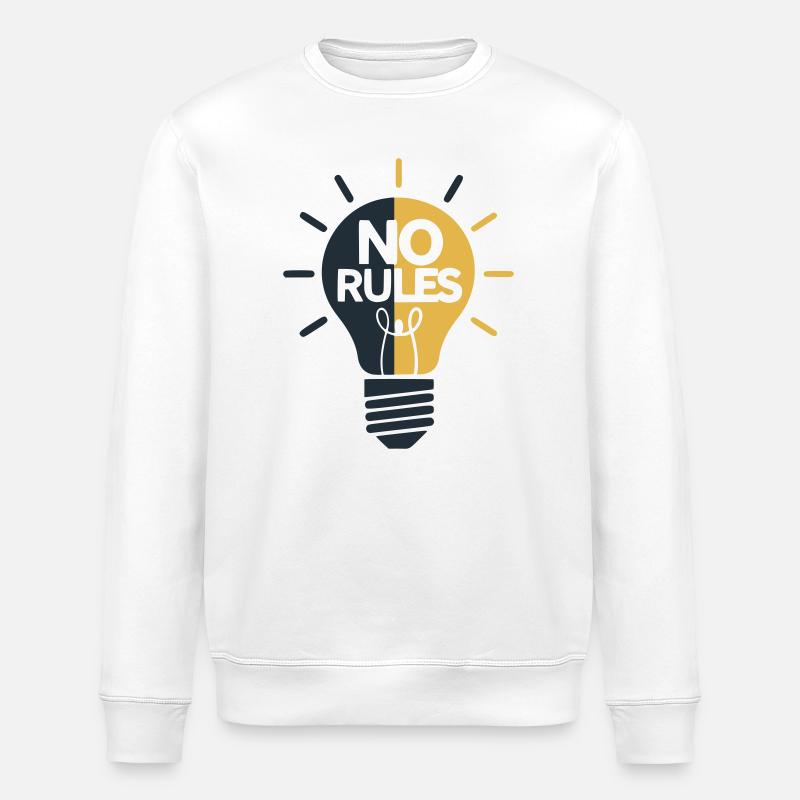 No Rules Light Ball Design - Stanley/Stella ROLLER Unisex Organic Sweatshirt - white