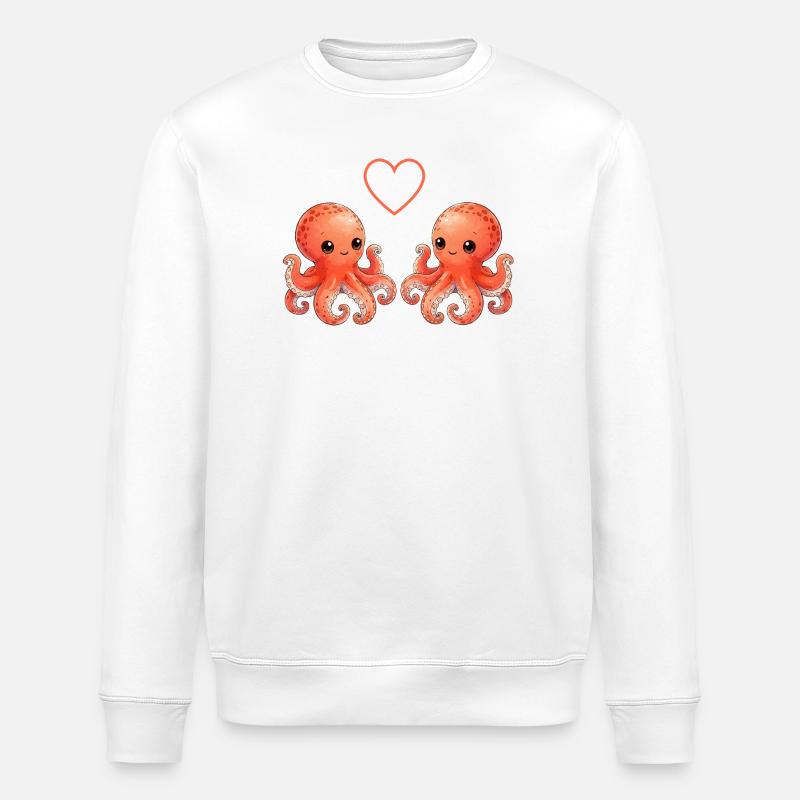  Oktopusse Love - Stanley/Stella Unisex Bio-Sweatshirt ROLLER - Weiß