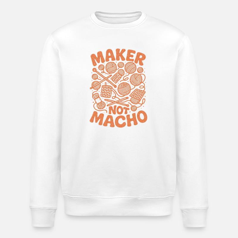 Macher statt Macho | Stricken Männer - Stanley/Stella Unisex Bio-Sweatshirt ROLLER - Weiß