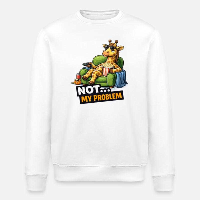 Not My Problem Giraffe Canapé Meme - Sweat bio ROLLER Stanley/Stella Unisexe - blanc