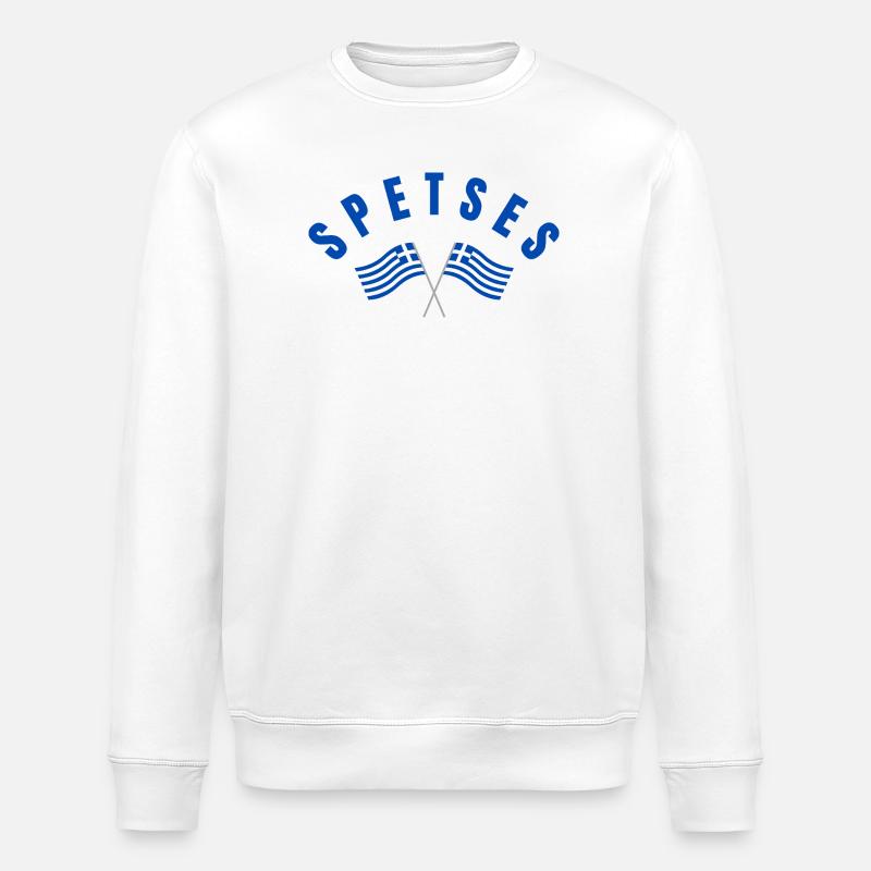 Spetses kreuzten griechische Flaggen - Stanley/Stella Unisex Bio-Sweatshirt ROLLER - Weiß