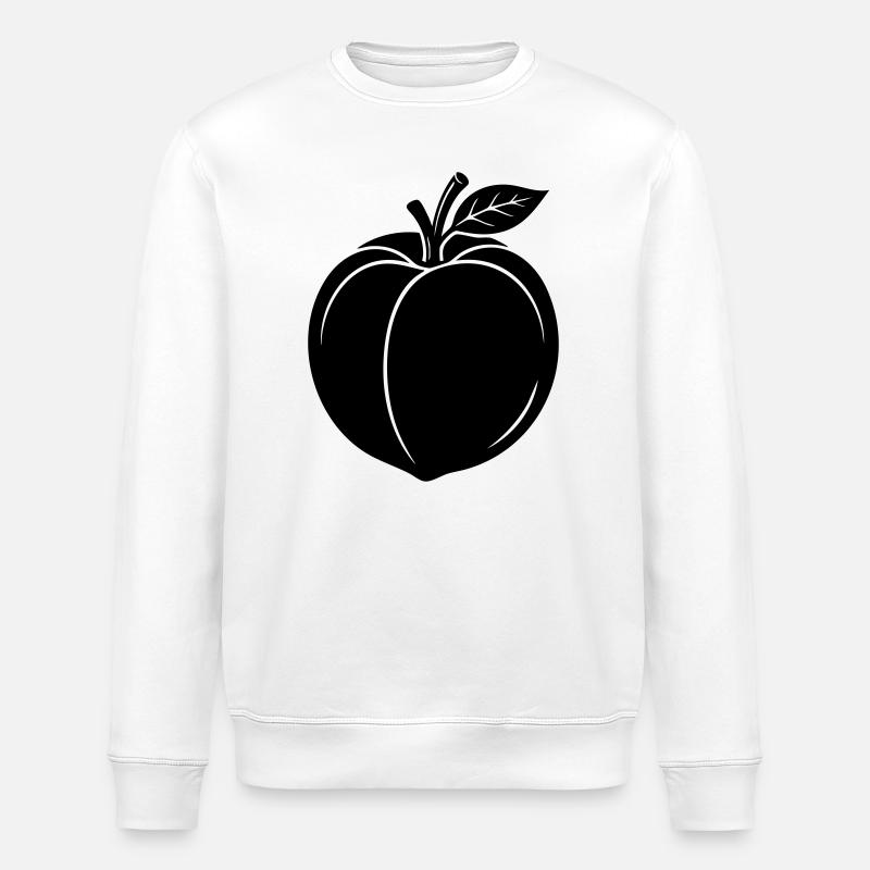 Peach Fruit Silhouette - Stanley/Stella ROLLER Unisex Organic Sweatshirt - white