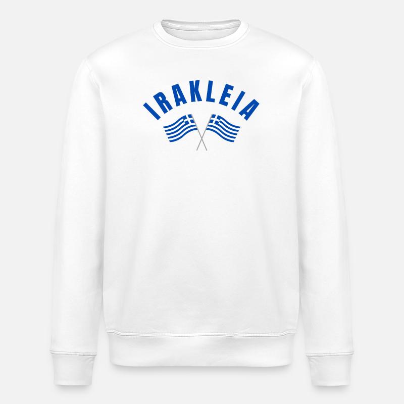 Emblème des drapeaux grecs de l’Irakleia - Sweat bio ROLLER Stanley/Stella Unisexe - blanc