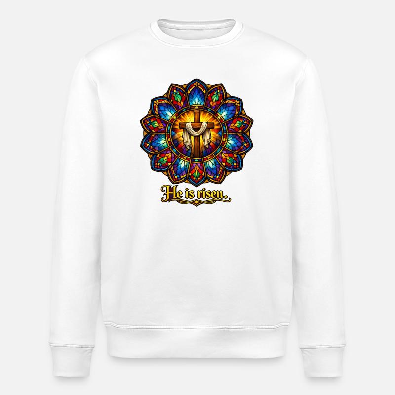 he is risen - Stanley/Stella Unisex Bio-Sweatshirt ROLLER - Weiß