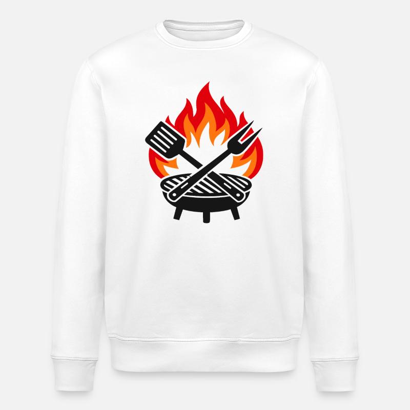 Flammen-Grill-Sommerabend - Stanley/Stella Unisex Bio-Sweatshirt ROLLER - Weiß