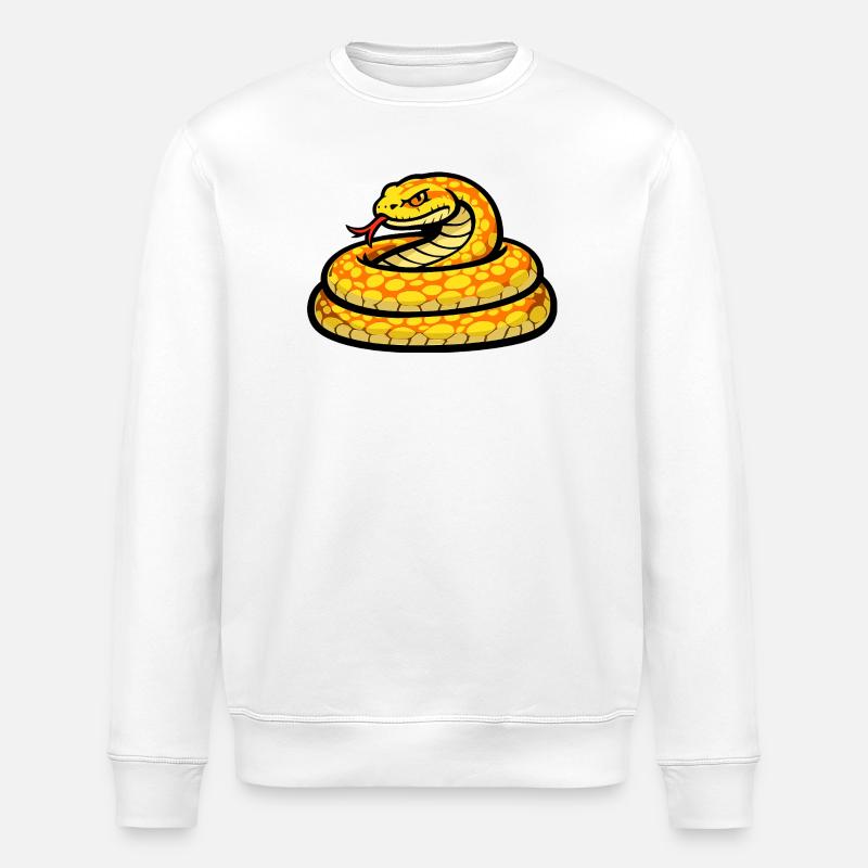 Sunny Snake Neon Pattern - Stanley/Stella ROLLER Unisex Organic Sweatshirt - white