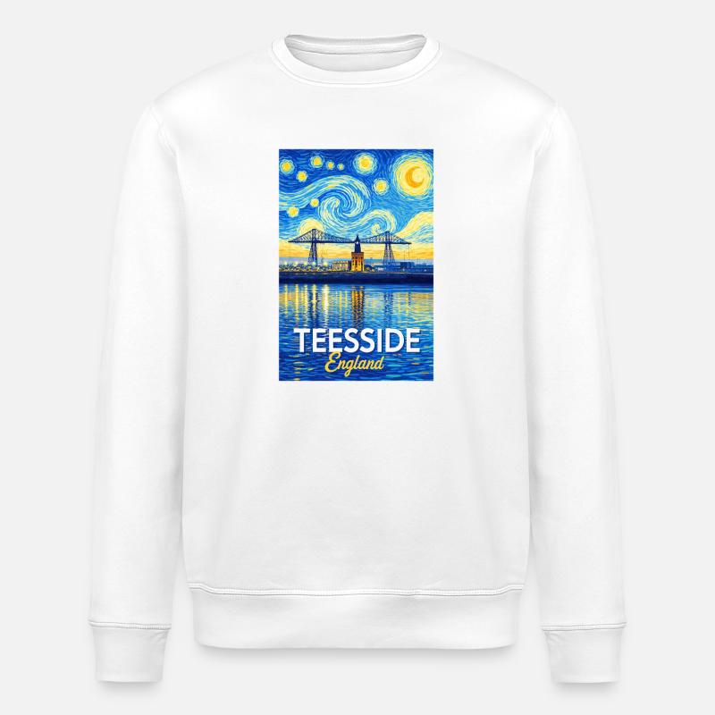 Teesside Neon-Brücke England - Stanley/Stella Unisex Bio-Sweatshirt ROLLER - Weiß