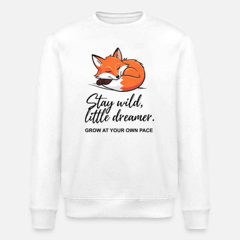 Fox Dreamer : Message Stay Wild - Sweat bio ROLLER Stanley/Stella Unisexe - blanc
