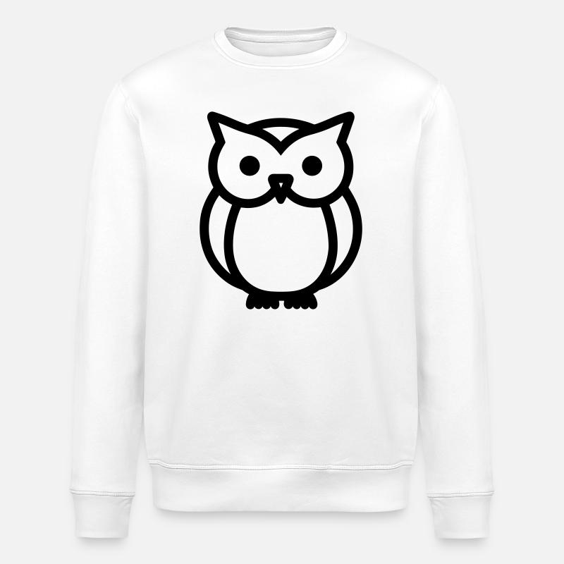 Owl - Stanley/Stella ROLLER Unisex Organic Sweatshirt - white