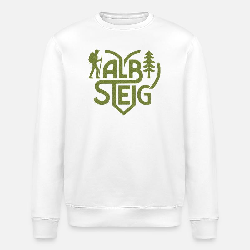 Albsteig Herz Waldpfad  - Stanley/Stella Unisex Bio-Sweatshirt ROLLER - Weiß