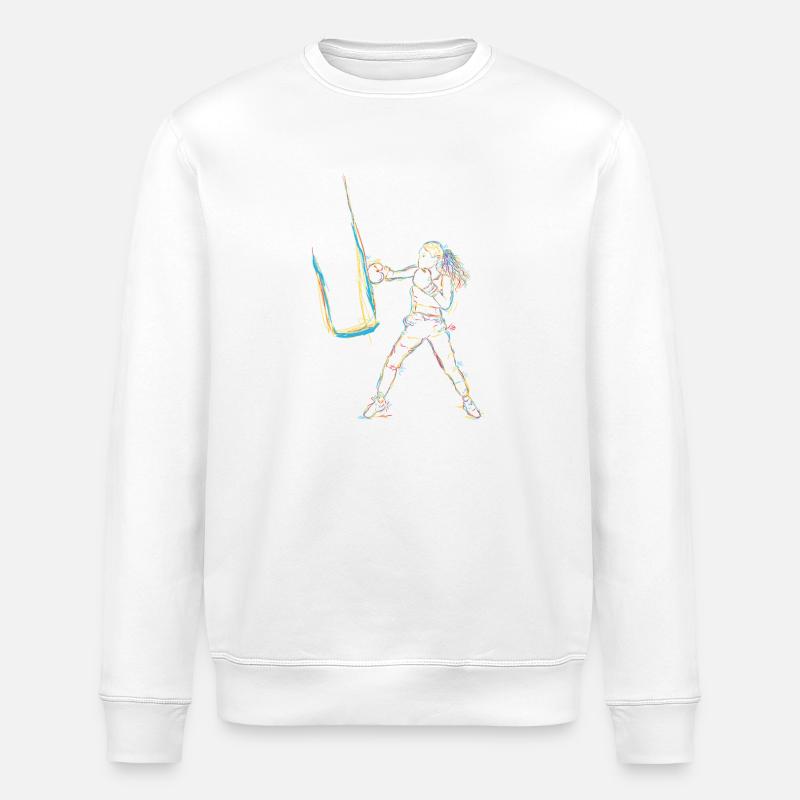 Boxer Drawing - Stanley/Stella ROLLER Unisex Organic Sweatshirt - white
