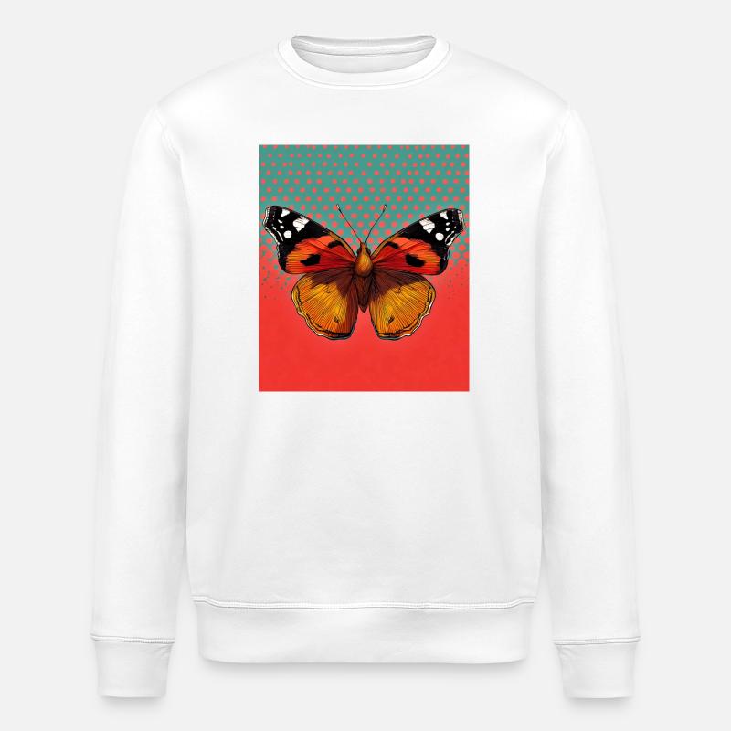 Schmetterling - Stanley/Stella Unisex Bio-Sweatshirt ROLLER - Weiß