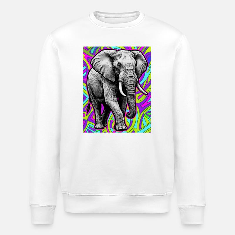Elefant - Stanley/Stella Unisex Bio-Sweatshirt ROLLER - Weiß