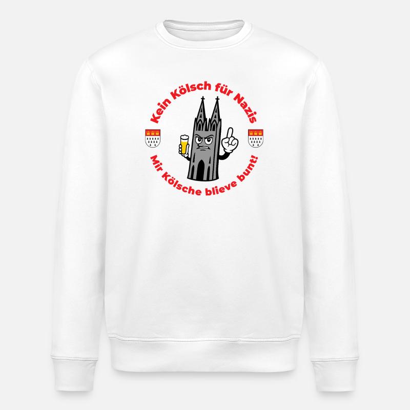 Kein Kölsch für Nazis – Köln Statement - Stanley/Stella Unisex Bio-Sweatshirt ROLLER - Weiß
