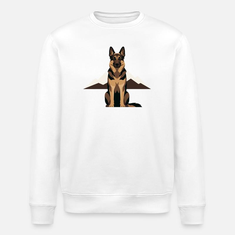Treuer Wächter Deutscher Schäferhund-Liebhaber - Stanley/Stella Unisex Bio-Sweatshirt ROLLER - Weiß