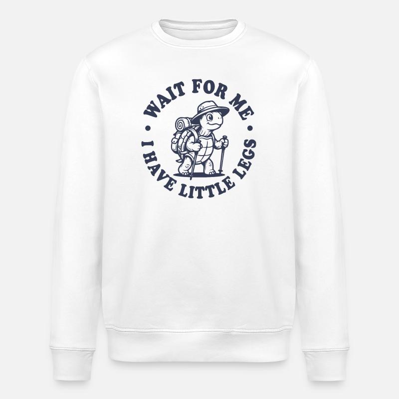 Tortue errante Attends-moi Petites jambes - Sweat bio ROLLER Stanley/Stella Unisexe - blanc