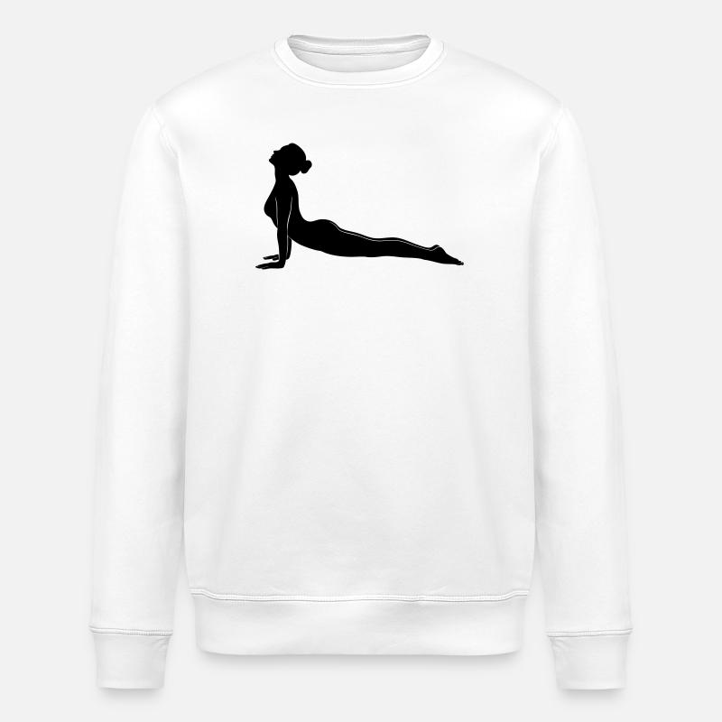 Cobra Yoga Pose Silhouette - Stanley/Stella Unisex Bio-Sweatshirt ROLLER - Weiß