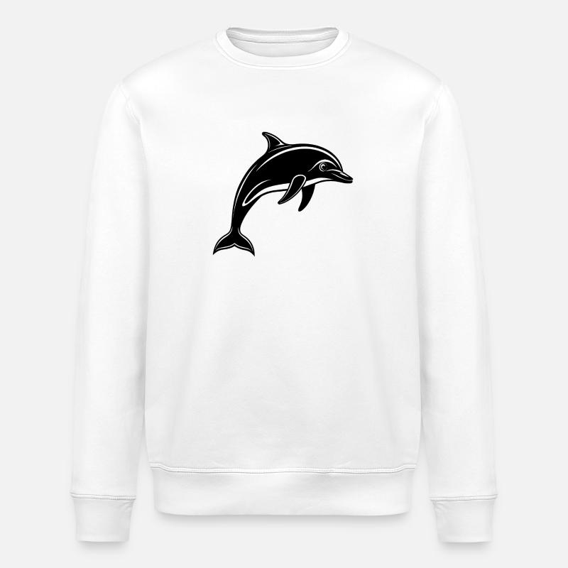Dolphin - Stanley/Stella ROLLER Unisex Organic Sweatshirt - white