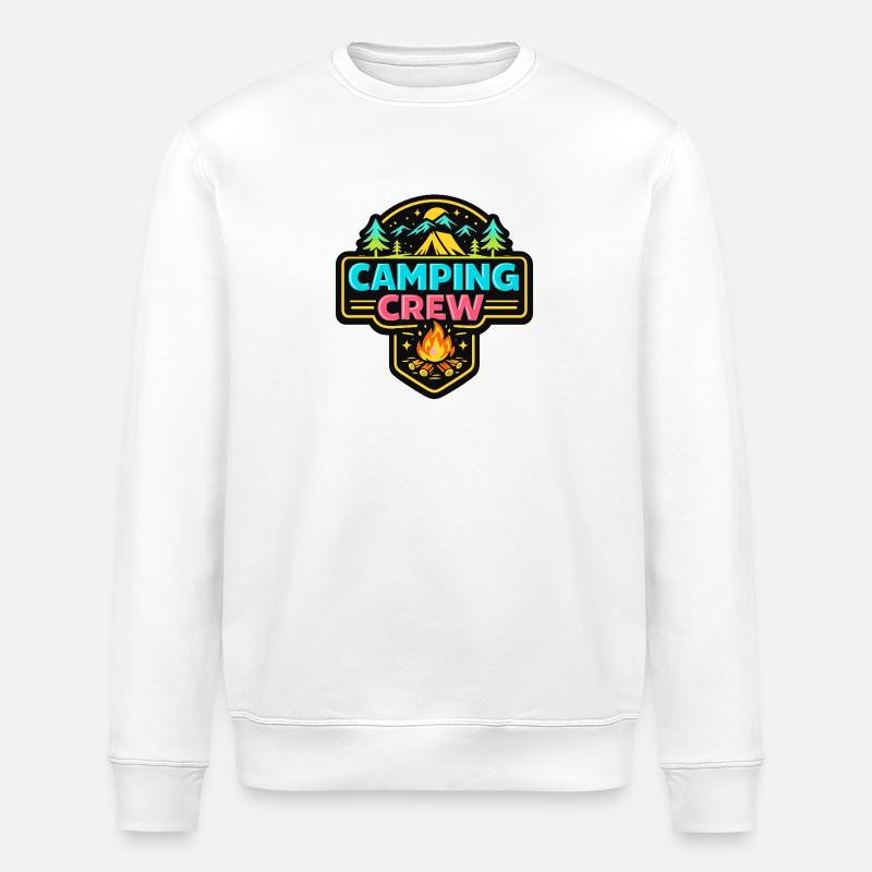 Badge néon de l’équipe de camping - Sweat bio ROLLER Stanley/Stella Unisexe - blanc