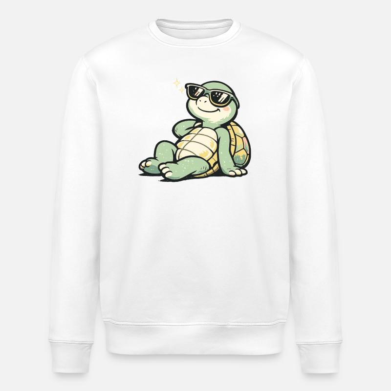 Sonnenschildkröte mit Stil - Stanley/Stella Unisex Bio-Sweatshirt ROLLER - Weiß