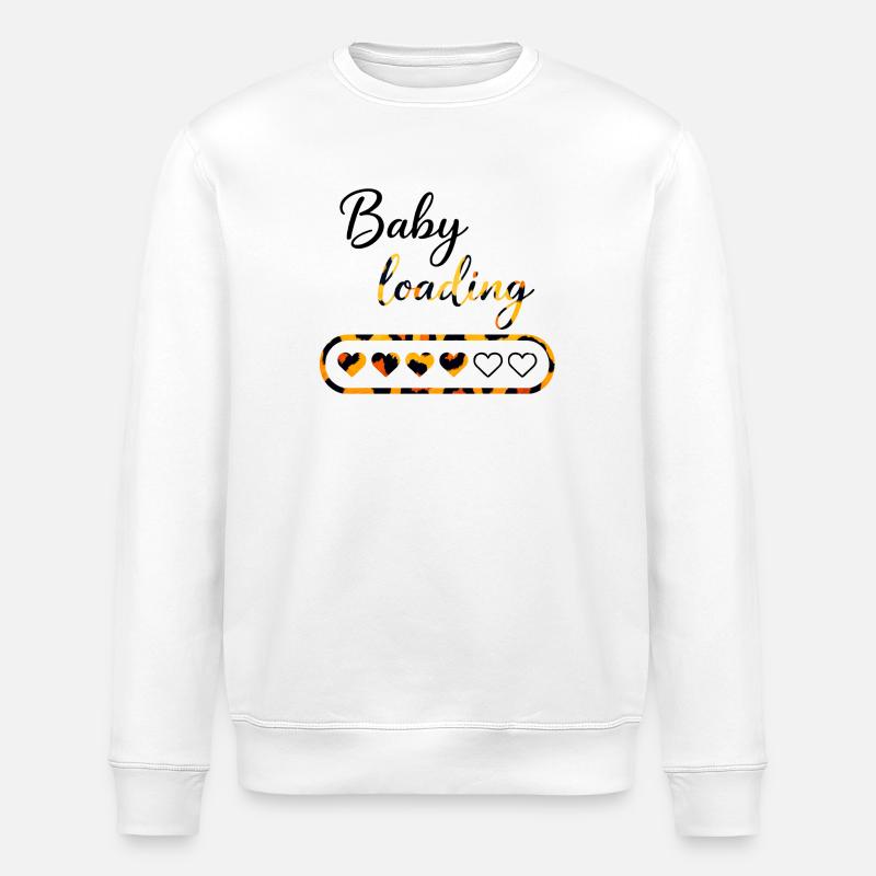 Leopard Loading baby - Stanley/Stella ROLLER Unisex Organic Sweatshirt - white