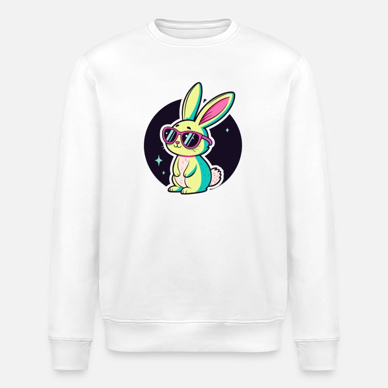 Bunny Neon Chic Sonnenbrillen - Stanley/Stella Unisex Bio-Sweatshirt ROLLER - Weiß