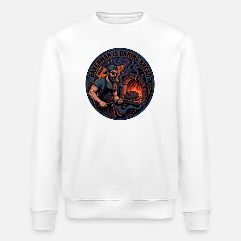 Bäckermeister am Backofen - Stanley/Stella Unisex Bio-Sweatshirt ROLLER - Weiß