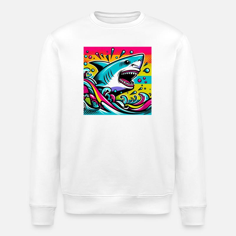 Requin - Sweat bio ROLLER Stanley/Stella Unisexe - blanc