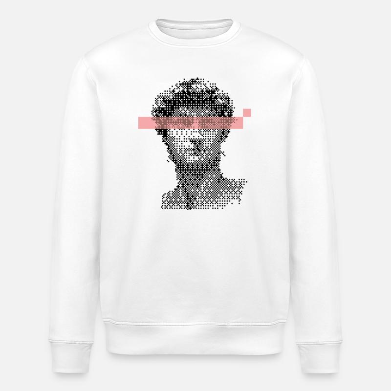 Digital David Michelangelo Pixel design - Stanley/Stella ROLLER Unisex Organic Sweatshirt - white