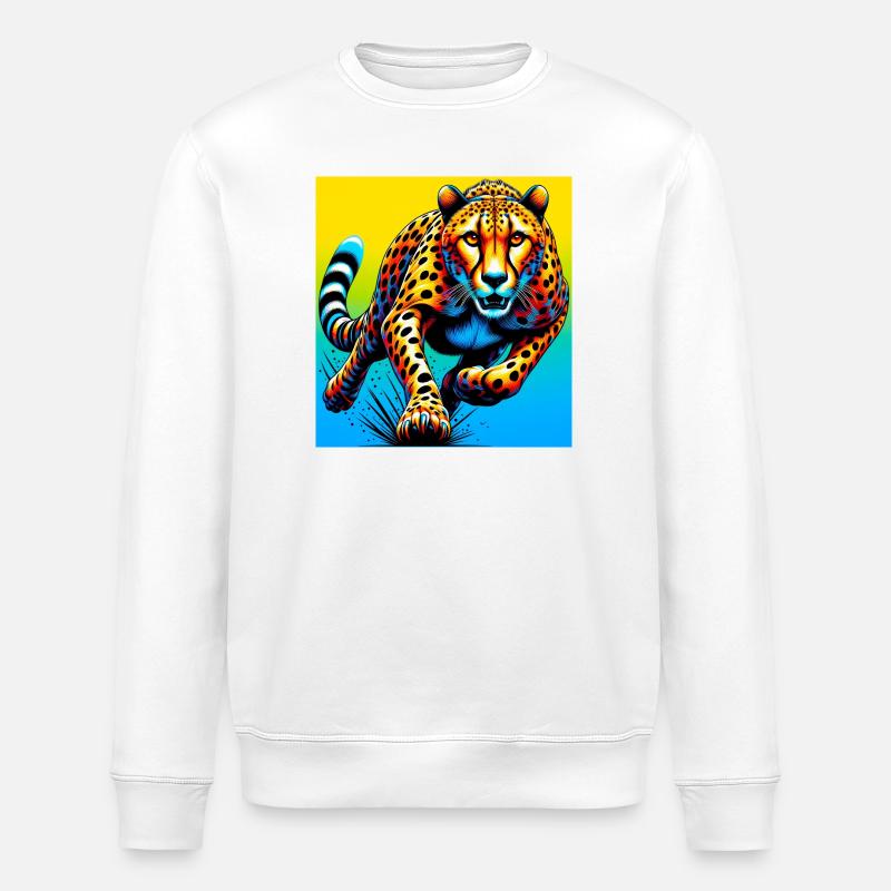 cheetah - Stanley/Stella ROLLER Unisex Organic Sweatshirt - white