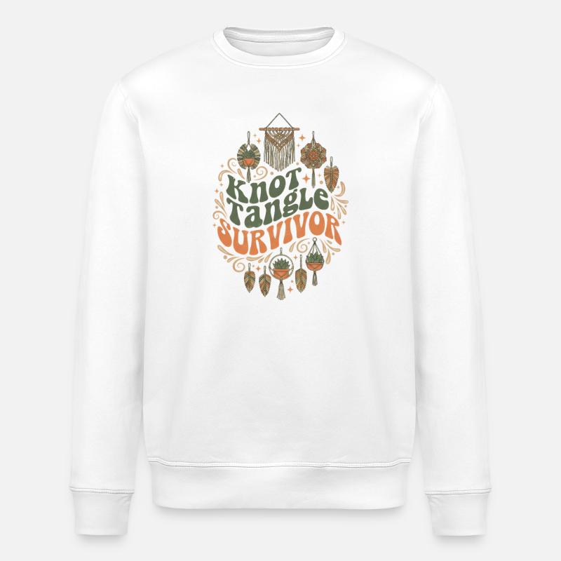 Knot chaos survived | Macrame Boho - Stanley/Stella ROLLER Unisex Organic Sweatshirt - white