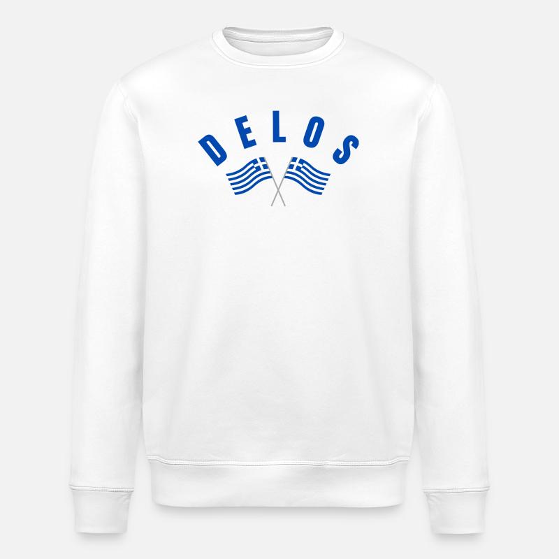 Drapeaux grecs de Delos Traversé - Sweat bio ROLLER Stanley/Stella Unisexe - blanc