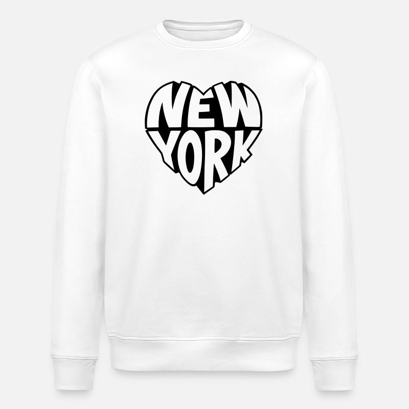 New York angular heart - Stanley/Stella ROLLER Unisex Organic Sweatshirt - white