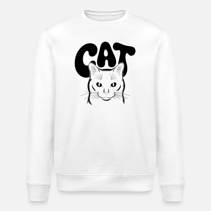 Cat logo for light backgrounds - Stanley/Stella ROLLER Unisex Organic Sweatshirt - white