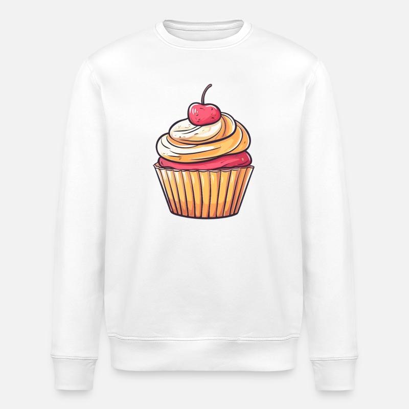 Illustration de cupcakes Krem aux cerises - Sweat bio ROLLER Stanley/Stella Unisexe - blanc
