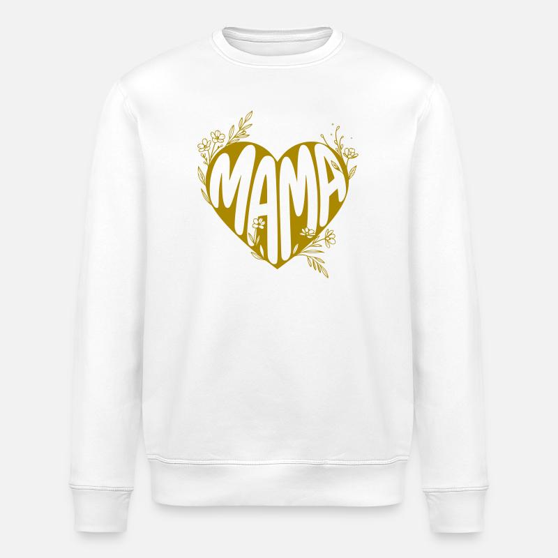 Mama Florales Herz - Stanley/Stella Unisex Bio-Sweatshirt ROLLER - Weiß