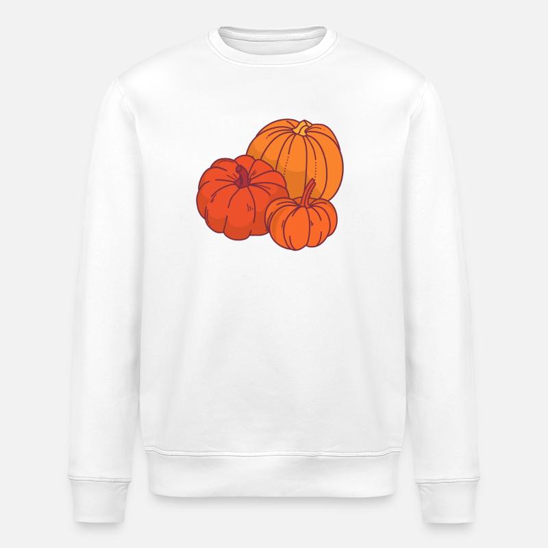 Cartoon-Stil Kürbisse - Stanley/Stella Unisex Bio-Sweatshirt ROLLER - Weiß