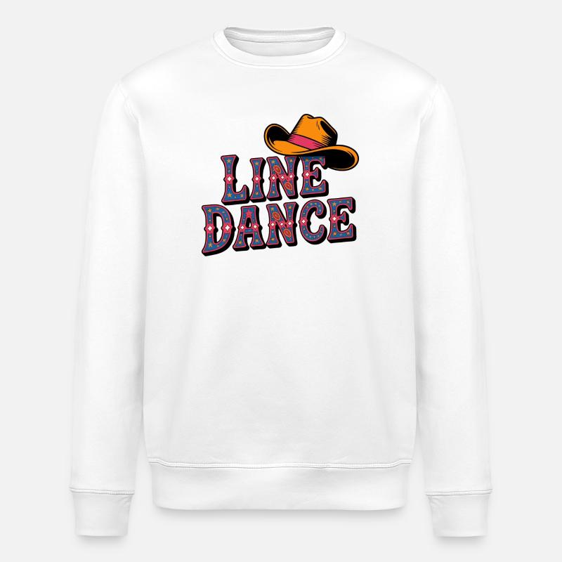 Line Dance Cowboyhut - Stanley/Stella Unisex Bio-Sweatshirt ROLLER - Weiß