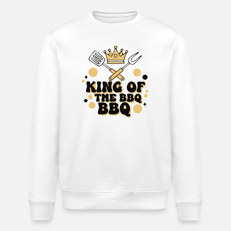 Echter King of BBQ Griller - Stanley/Stella Unisex Bio-Sweatshirt ROLLER - Weiß