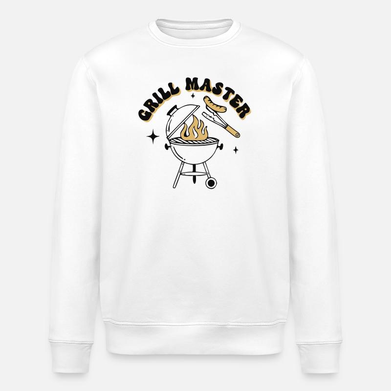Witziger Grill Master BBQ Papa - Stanley/Stella Unisex Bio-Sweatshirt ROLLER - Weiß