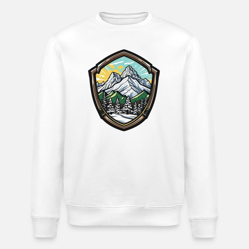 Alpines Berge - Stanley/Stella Unisex Bio-Sweatshirt ROLLER - Weiß
