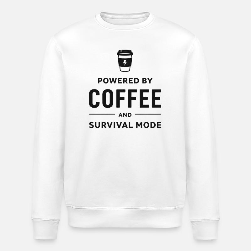 Angedreven durch Kaffee und Überlebensmodus - Stanley/Stella Unisex Bio-Sweatshirt ROLLER - Weiß