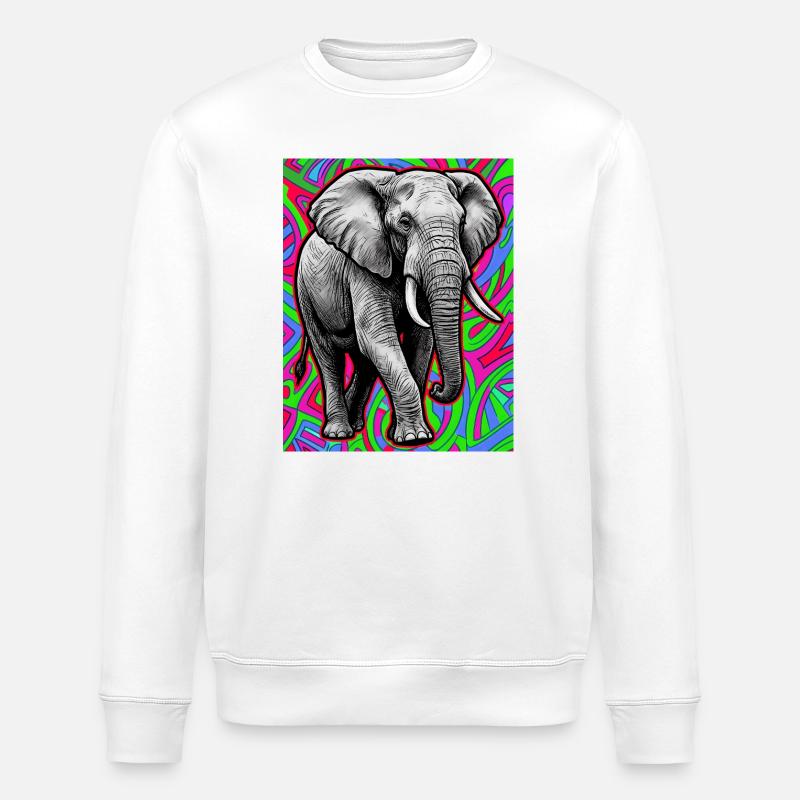 elephant - Stanley/Stella ROLLER Unisex Organic Sweatshirt - white